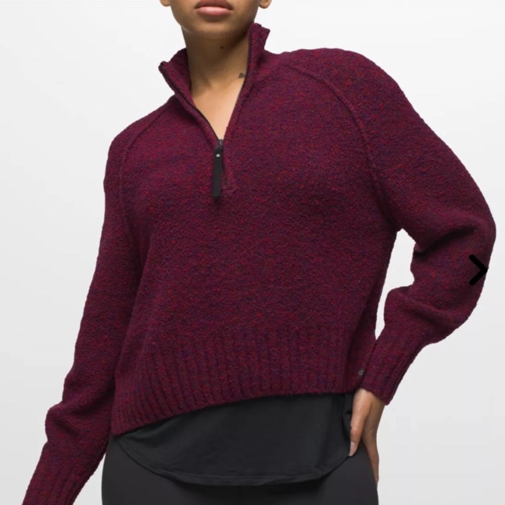 Prana Women's Plum Half-Zip Turtleneck Sweater